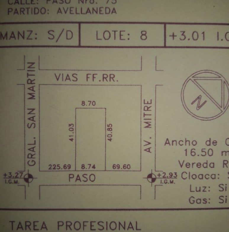 LOTE PROPIO -GRAN OPORTUNIDAD – DESARROLLO INMOBILIARIO – AVELLANEDA CENTRO