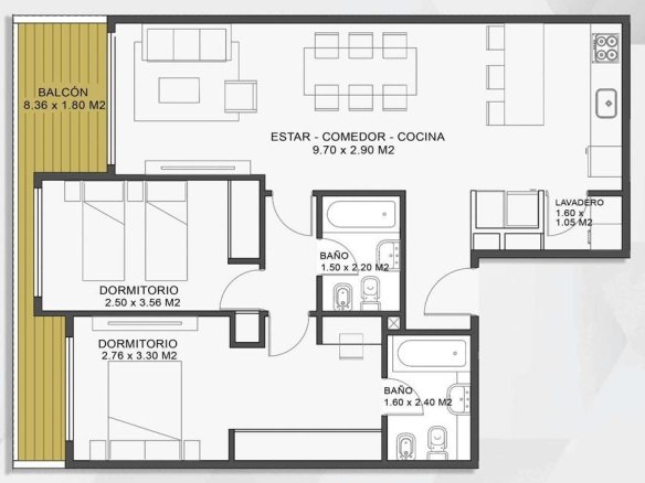 VENTA- DEPARTAMENTO- TRES AMBIENTES- BALCON- VILLA LURO